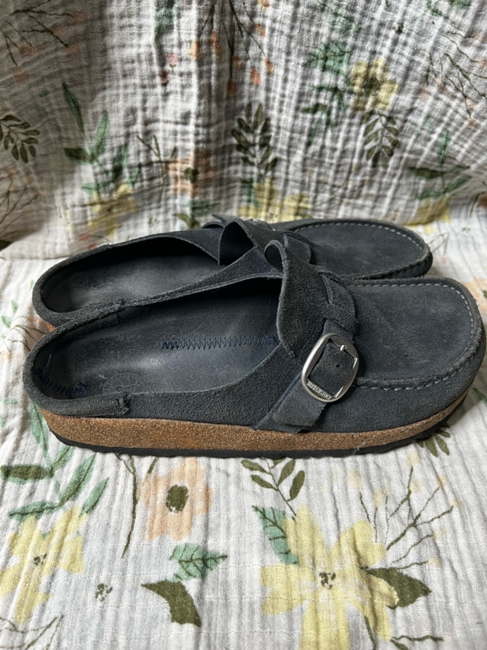 Birkenstock Buckley Dark Blue Mules Slip Ons - Picture 2 of 5